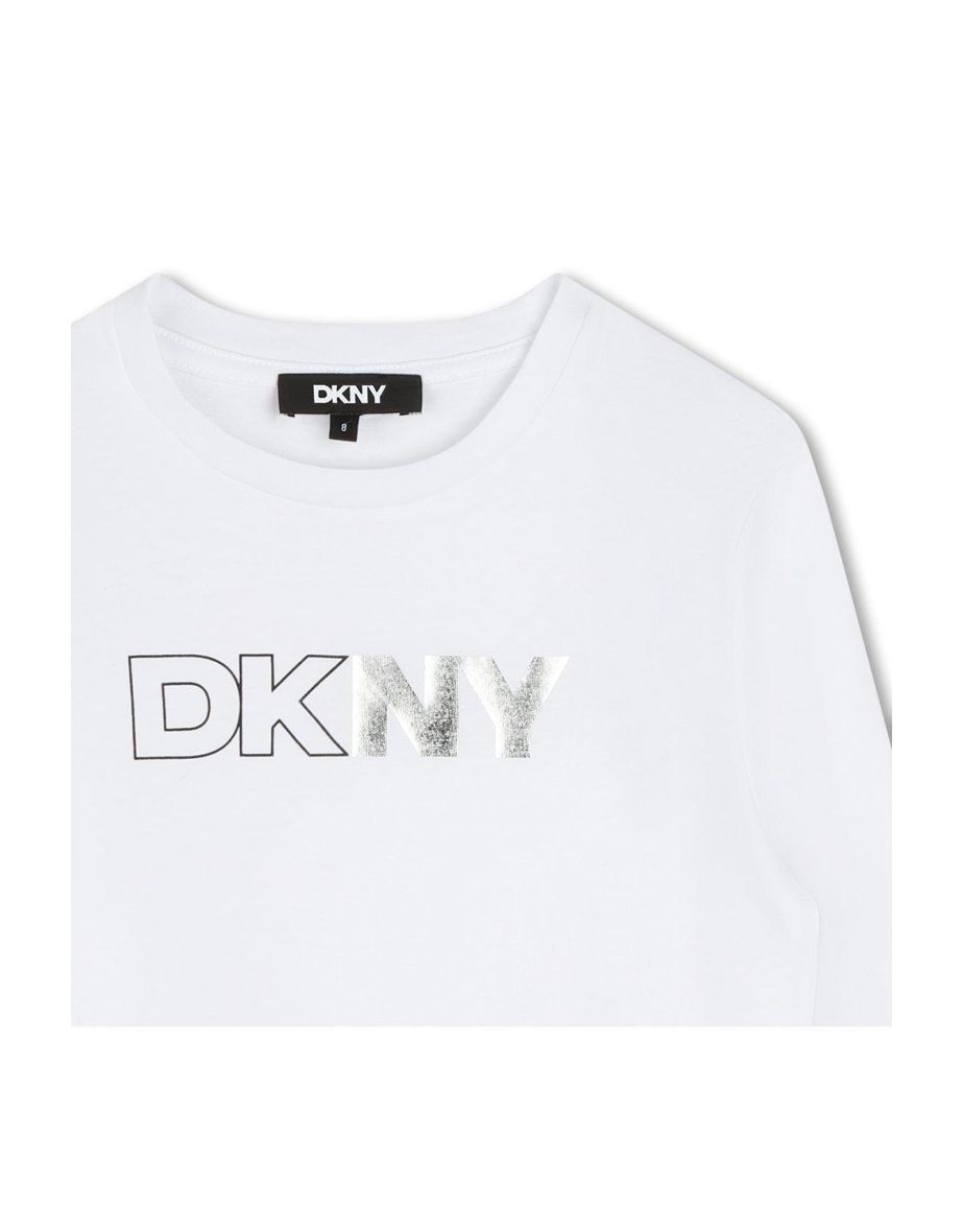 Dkny Logo Long Sleeve Top White - 2