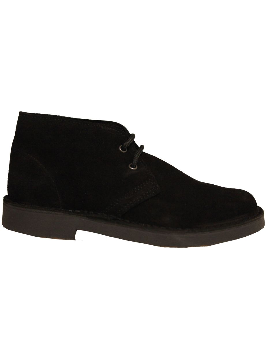 Roamers Mens Real Suede Unlined Desert Boots - Black - 2