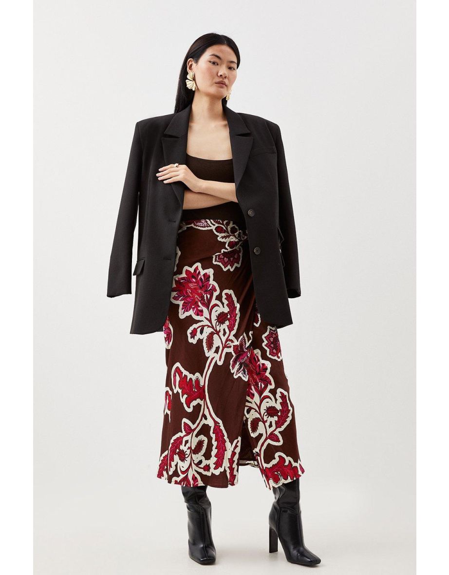 Shop Batik Viscose Satin Woven Maxi Skirt Online in Bahrain VogaCloset