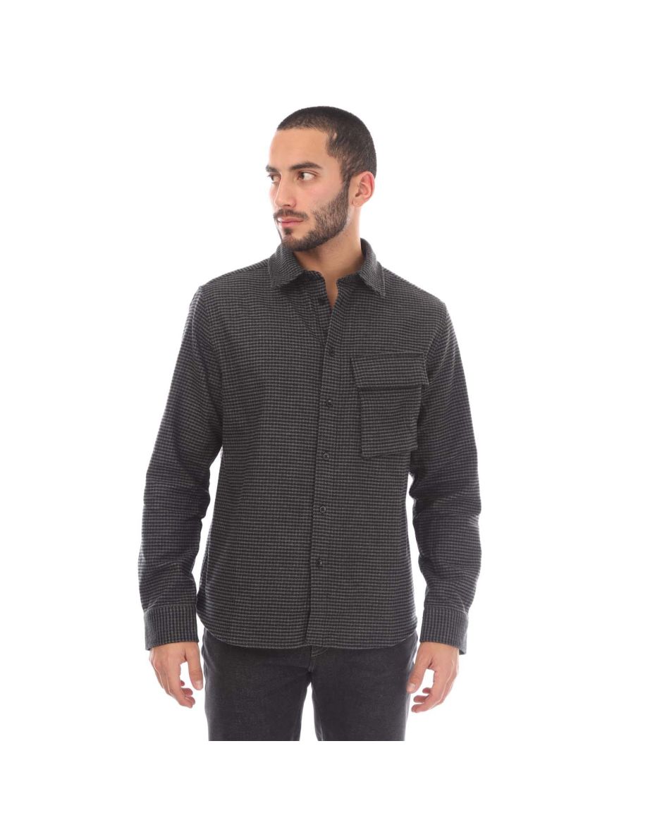 Men's Belstaff Cotton Houndstooth Scale Shirt in Black