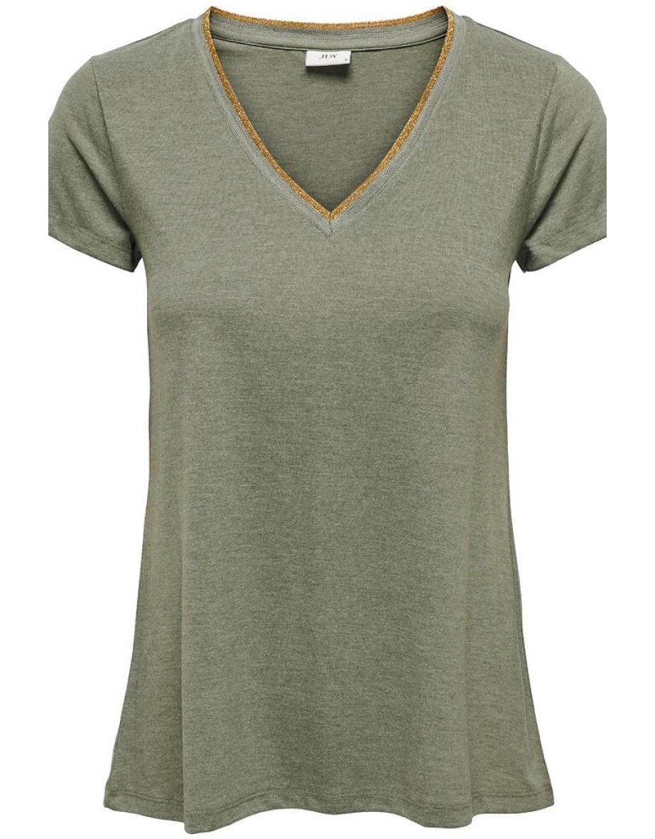 Short Sleeve T-Shirt with Metallic Edging