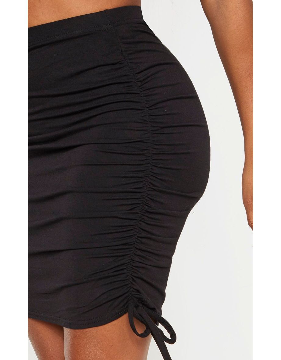 Shape Black Jersey Ruched Side Bodycon Skirt - 5