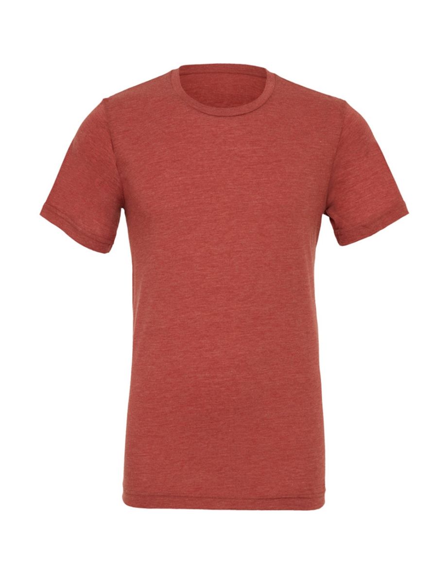 Canvas Mens Triblend Crew Neck Plain Short Sleeve T-Shirt - Clay Triblend