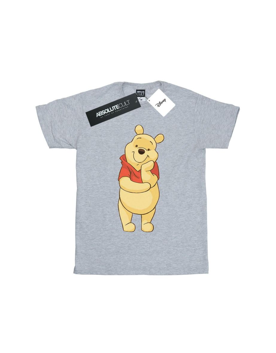 Disney Mens Winnie The Pooh Cute T-Shirt - Sports Grey