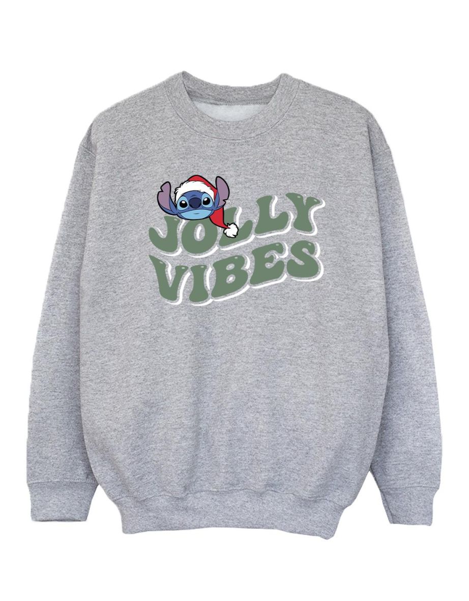 Disney Girls Lilo & Stitch Jolly Chilling Vibes Sweatshirt - Sports Grey