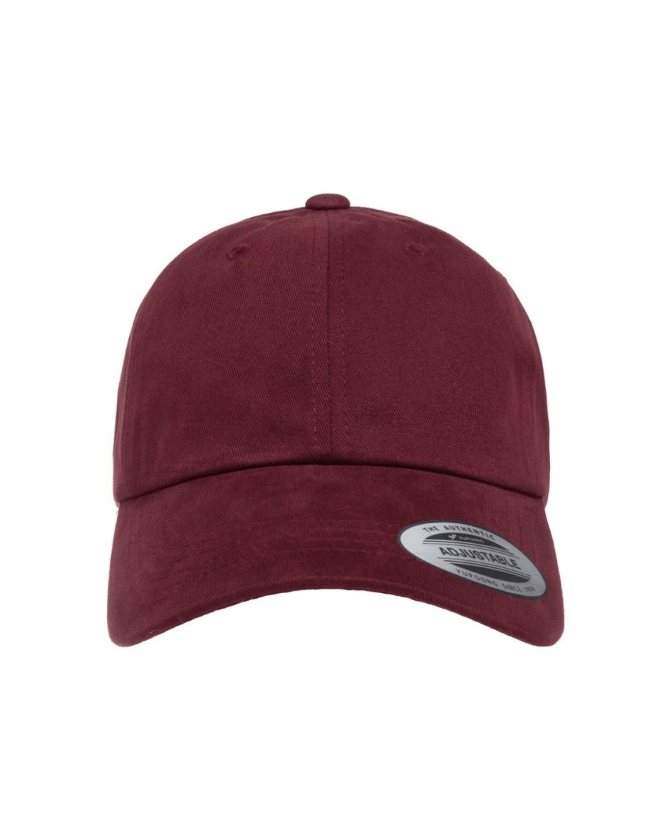 Flexfit By Yupoong Peached Cotton Twill Dad Cap - Maroon
