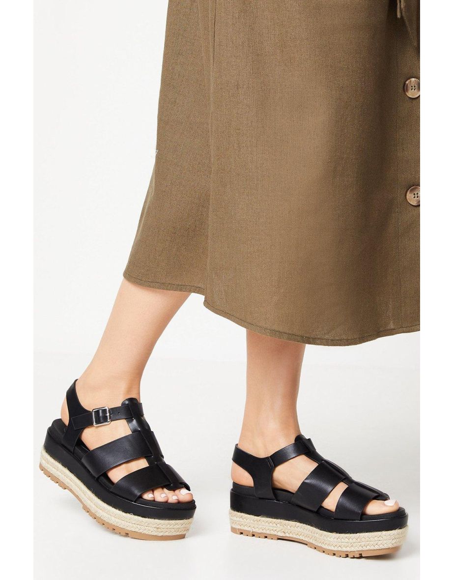 Faith: Harper Chunky Footbed Espadrille Flatform Sandals