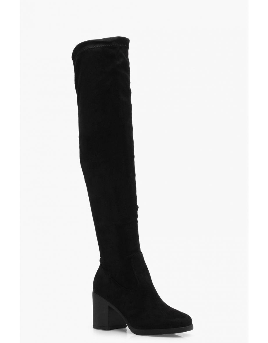 Chunky Over the Knee Boots - black