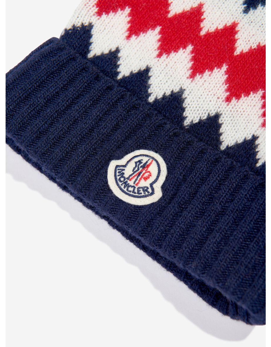 Moncler Enfant Baby Boys Wool Beanie Hat in Navy - 3