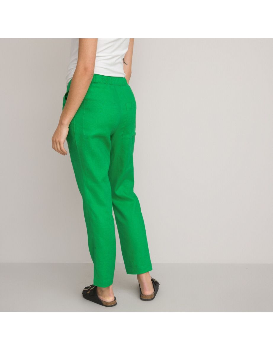 Linen Straight Maternity Trousers - 3