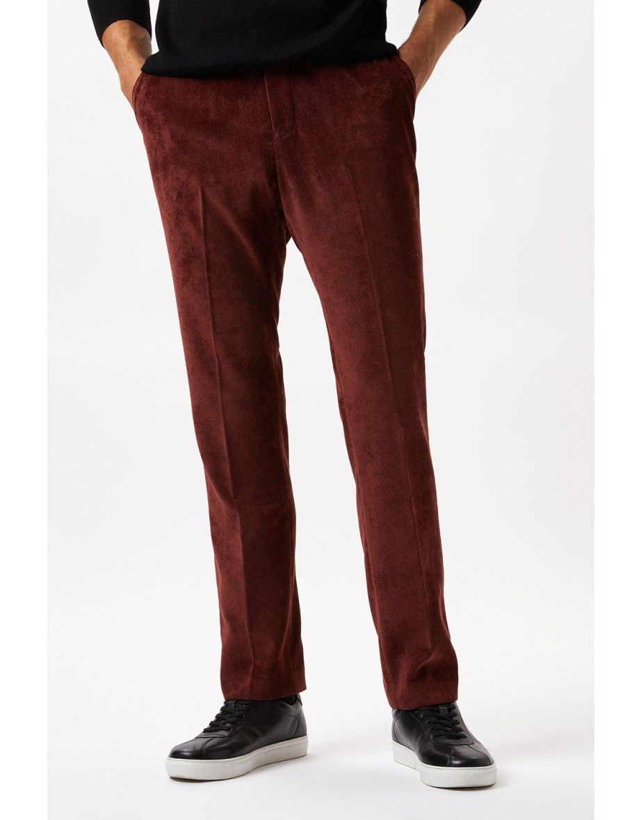 Slim Fit Rust Cord Trousers
