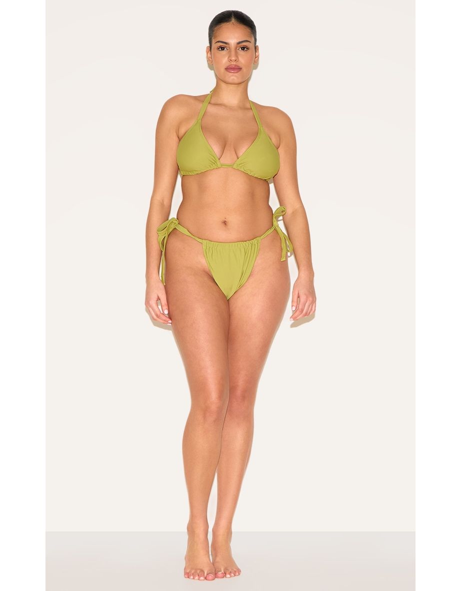 Plus Olive Basic Triangle Bikini Top