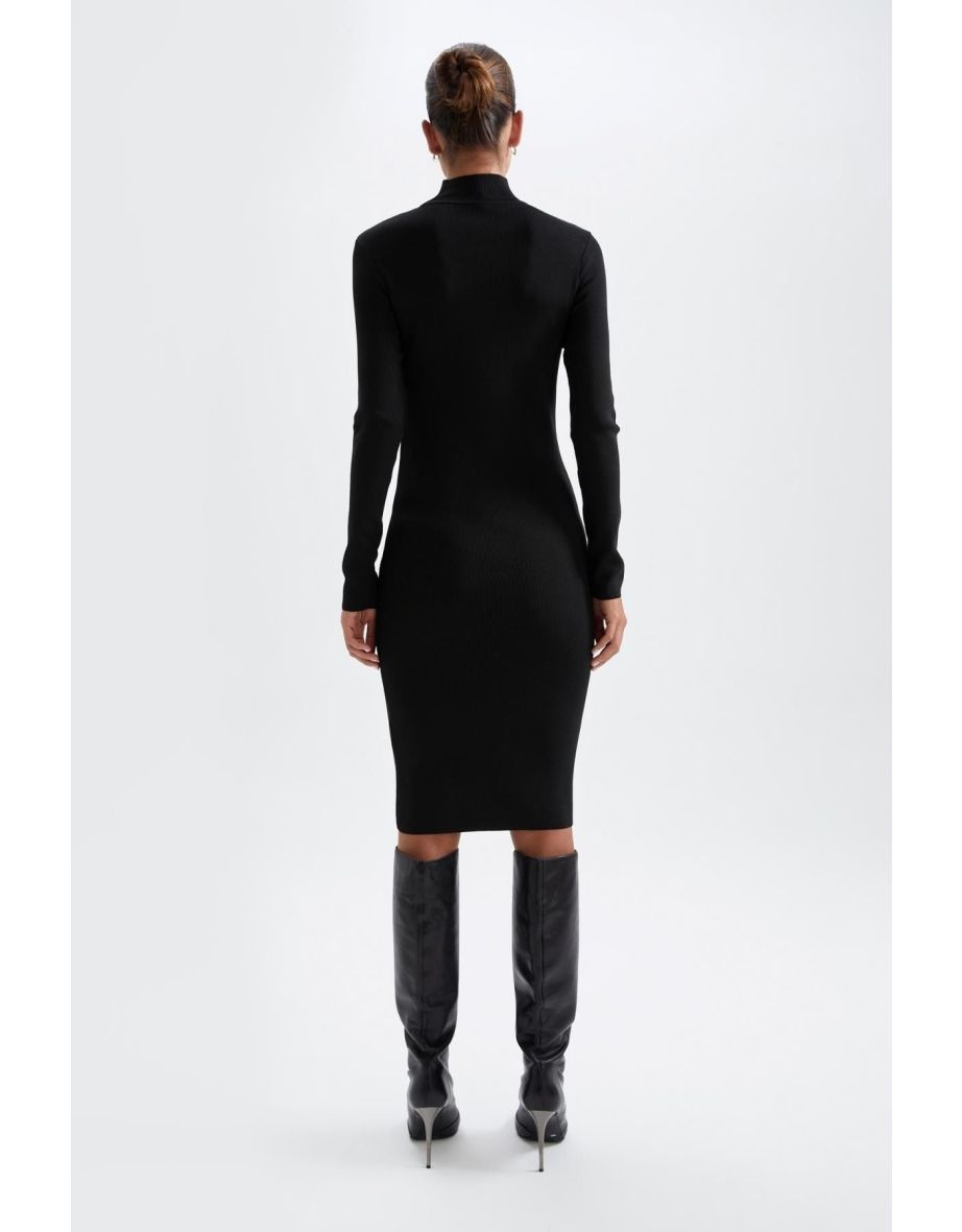 Fitted Rib Dress - 5