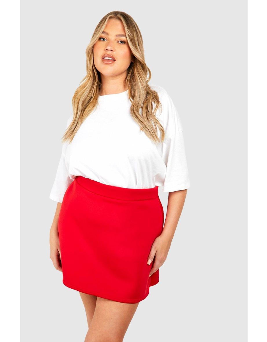 Plus size skater skirt red best sale