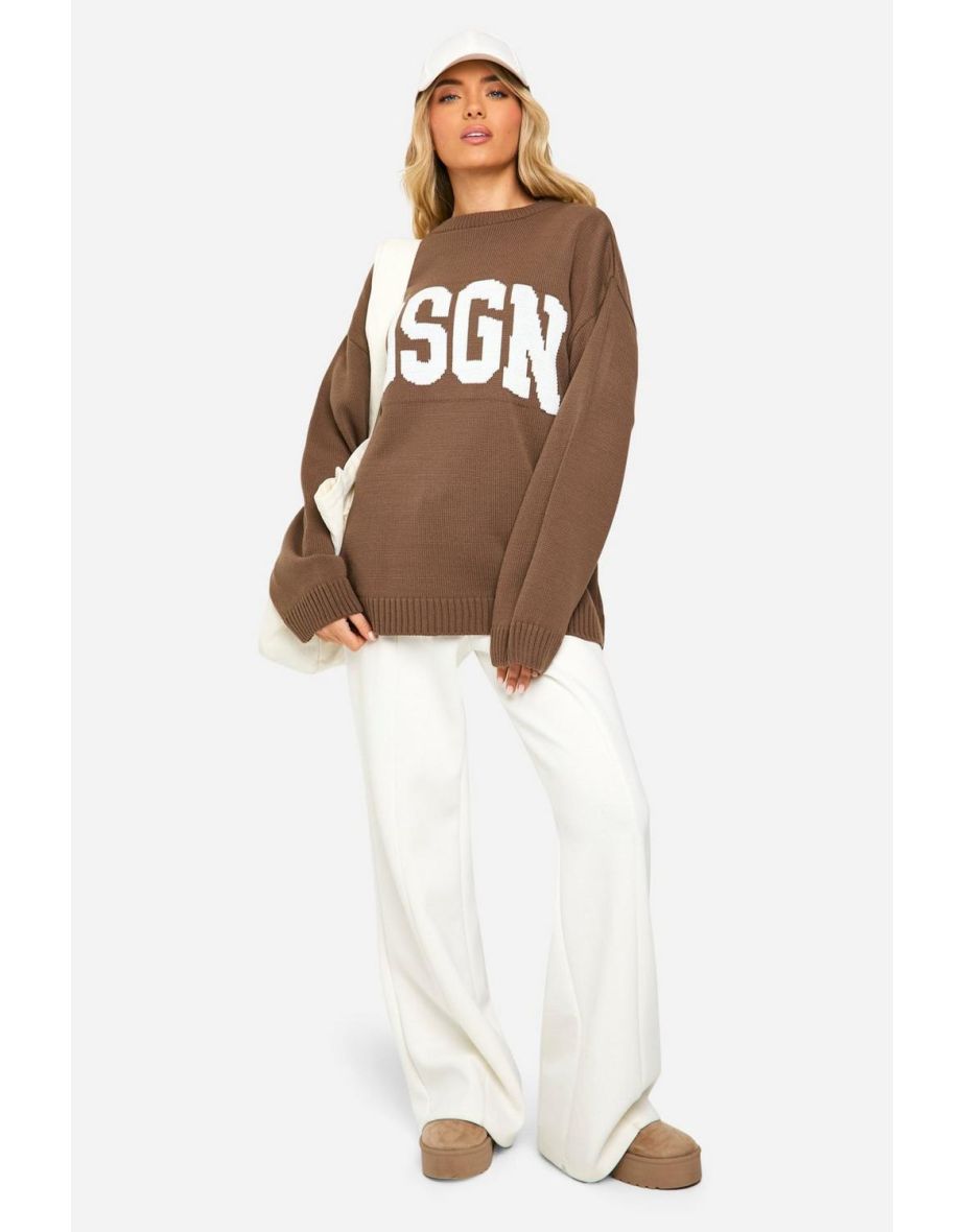 DSGN Crew Neck Knitted Jumper - taupe