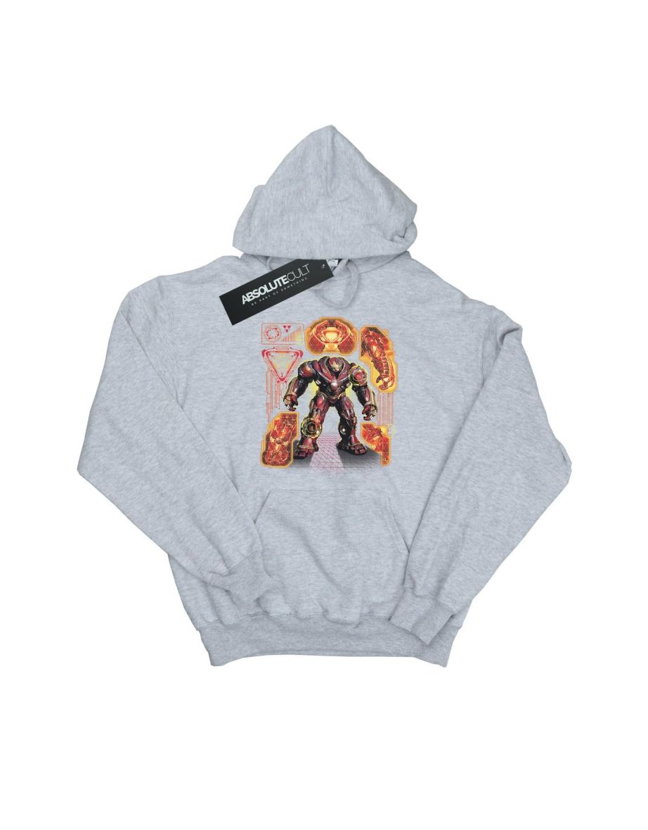 Marvel Boys Avengers Infinity War Hulkbuster Blueprint Hoodie - Sports Grey