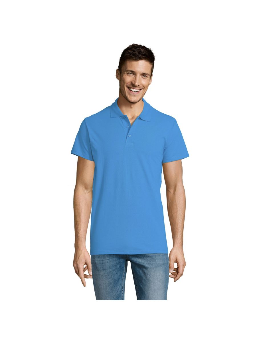 SOLS Mens Summer II Pique Short Sleeve Polo Shirt - Aqua - 3