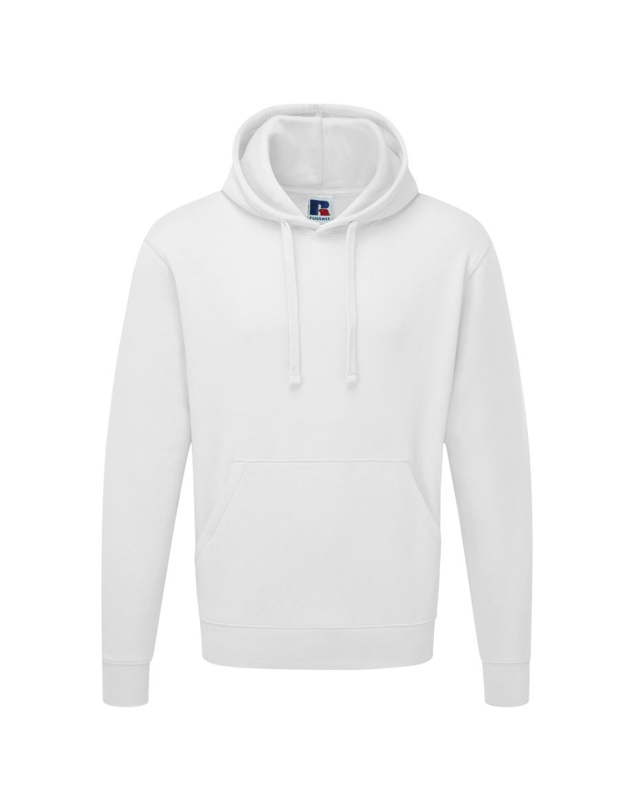 Russell Mens Authentic Hooded Sweatshirt / Hoodie - White