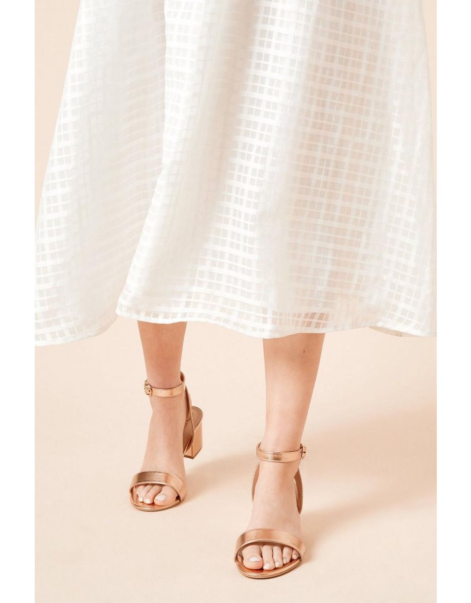 Wide Fit Tommi Barely There Mid Block Heel Sandals