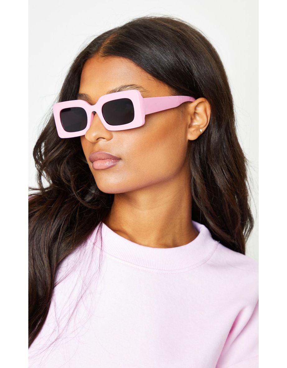 Pink square sunglasses 2025