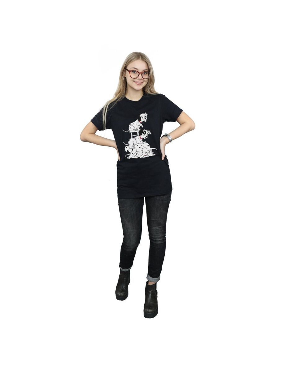 101 Dalmatians Womens/Ladies Chair Boyfriend T-Shirt - Black - 3