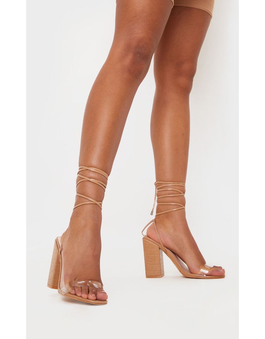Strappy heels tan new arrivals