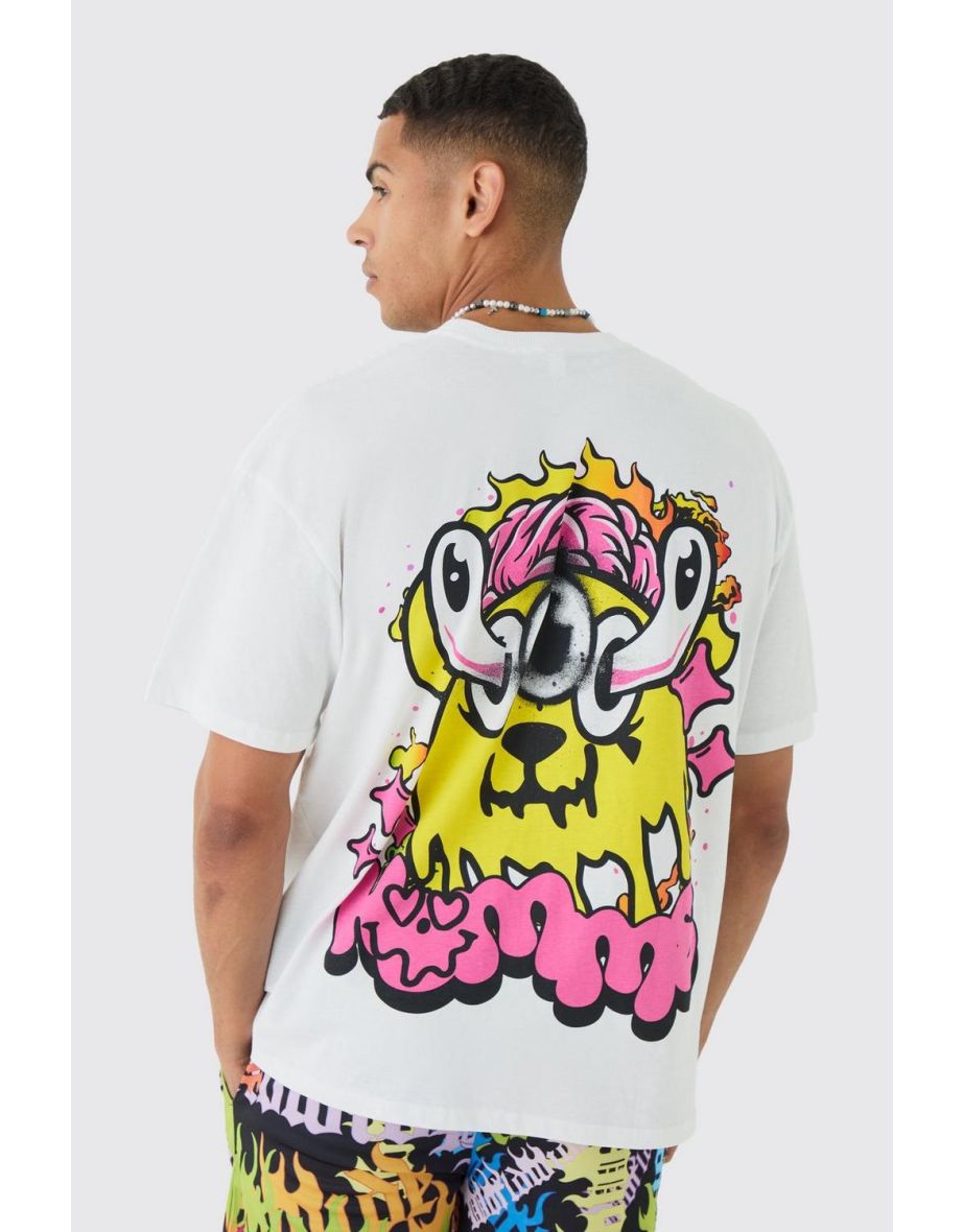 Shop Oversized Trippy Homme Graphic T shirt white Online in Bahrain VogaCloset
