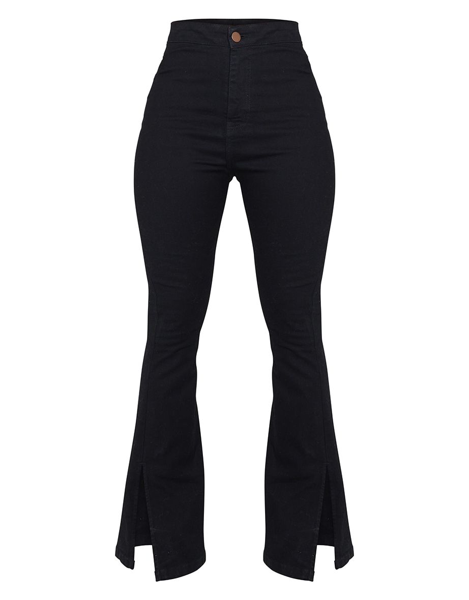 Shape Black Split Hem Flared Jeans - 4