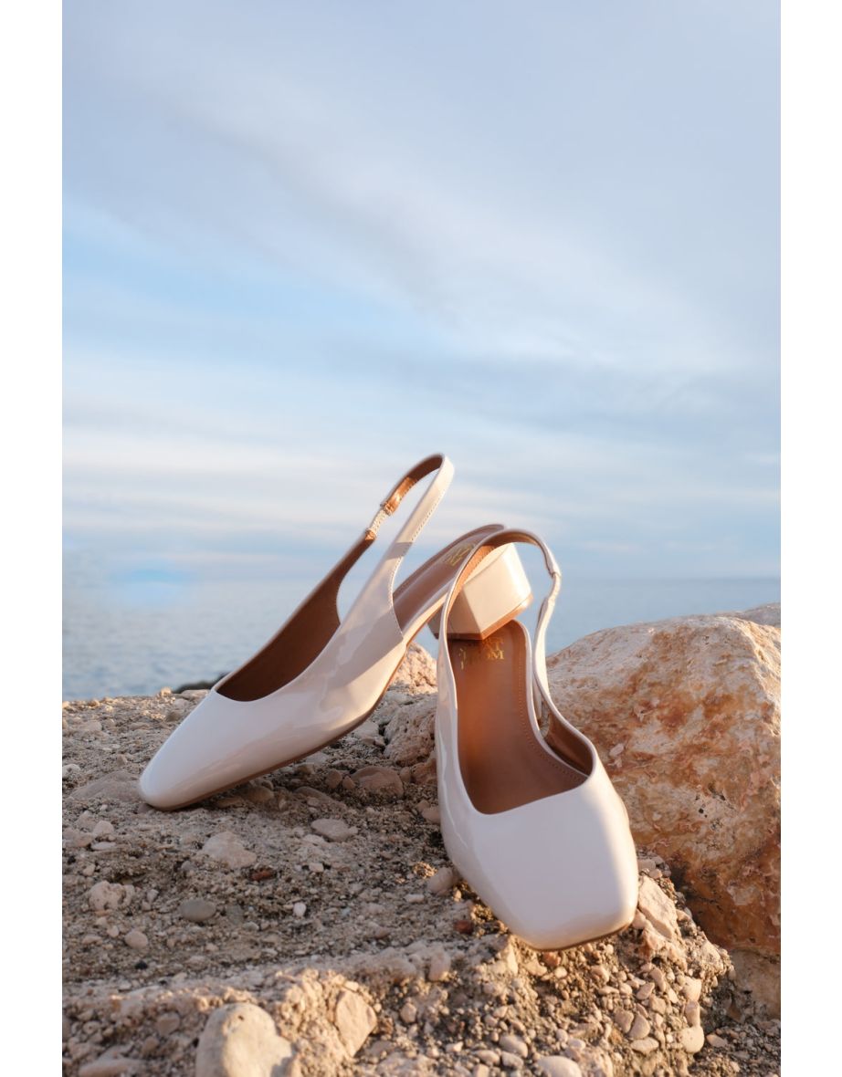 Cream heels wide fit top