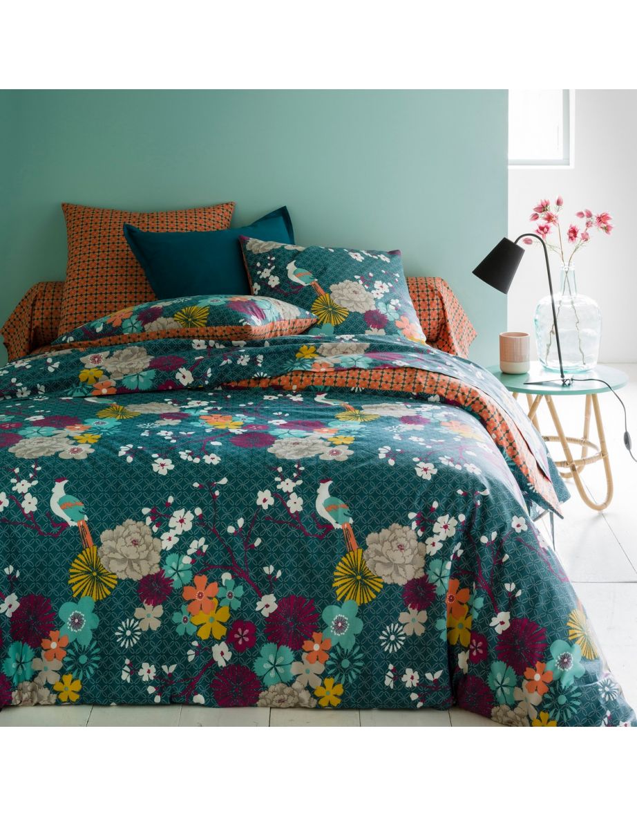 MISS CHINA Oriental Floral Cotton Pillowcase & Bolster Case - 3
