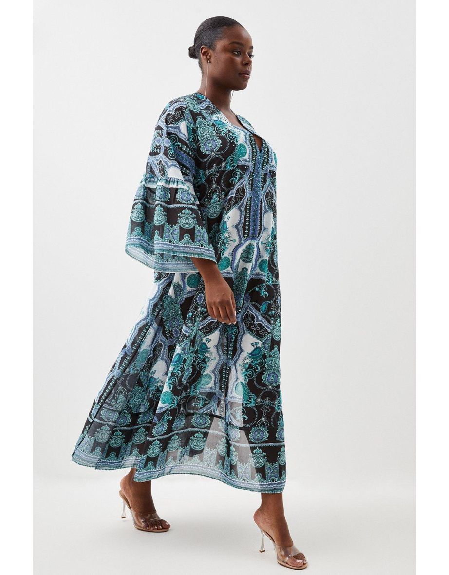 Kimono sleeve maxi dress plus size clearance