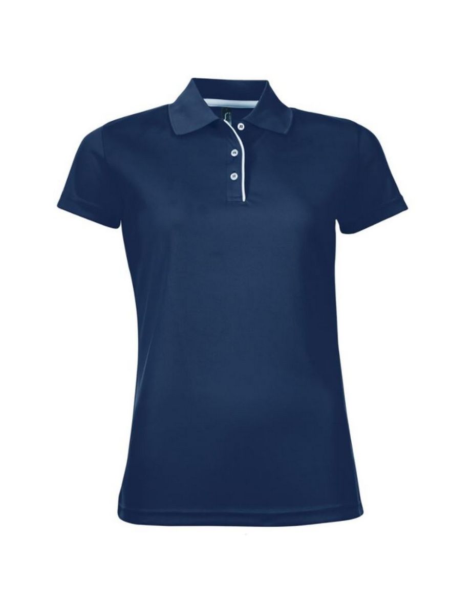 SOLS Womens/Ladies Performer Short Sleeve Pique Polo Shirt - French Navy