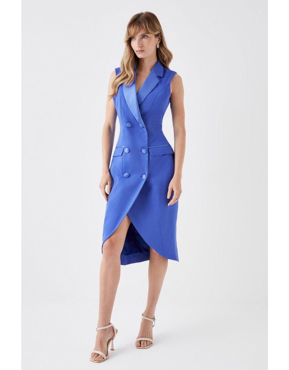 Sleeveless Double Breasted Tux Dress