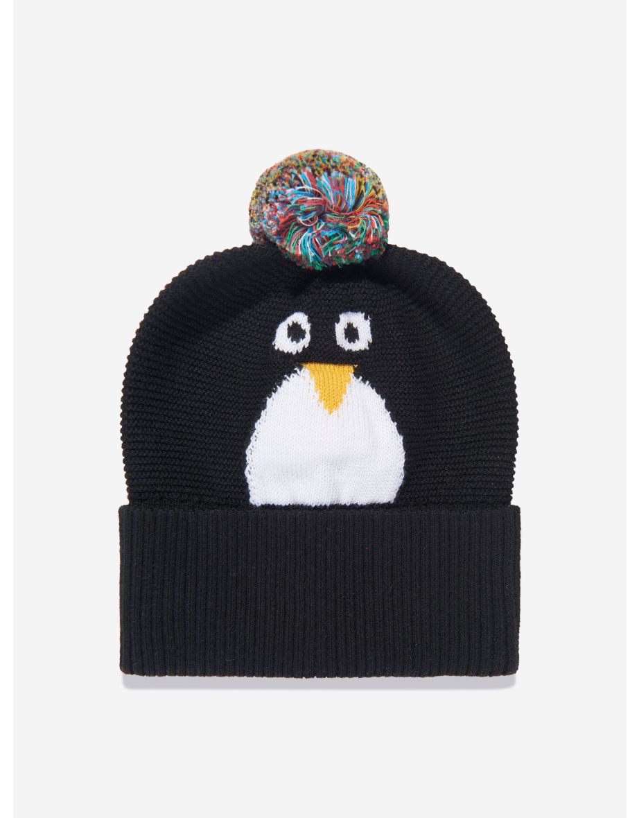 Baby Penguin Bobble Hat in Black