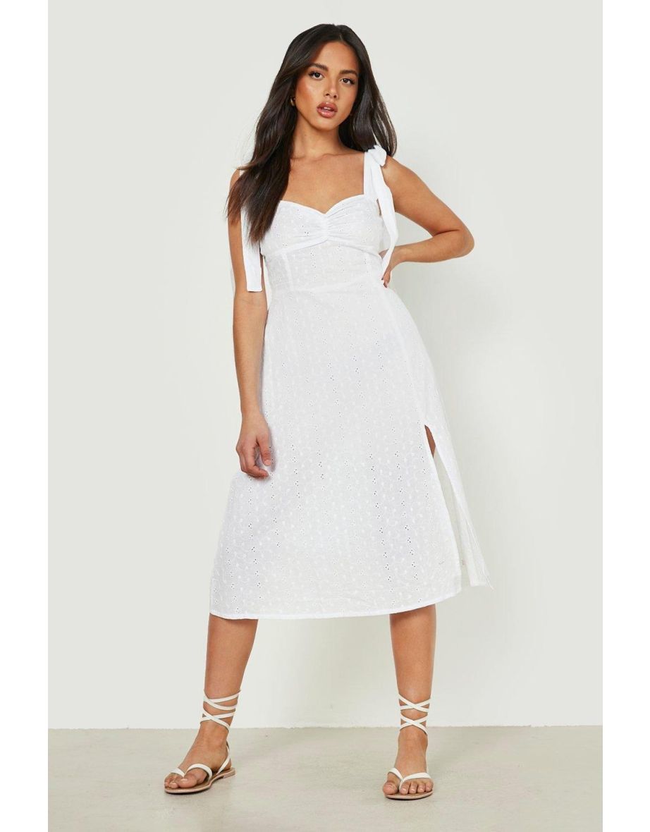 White midi skater dress store
