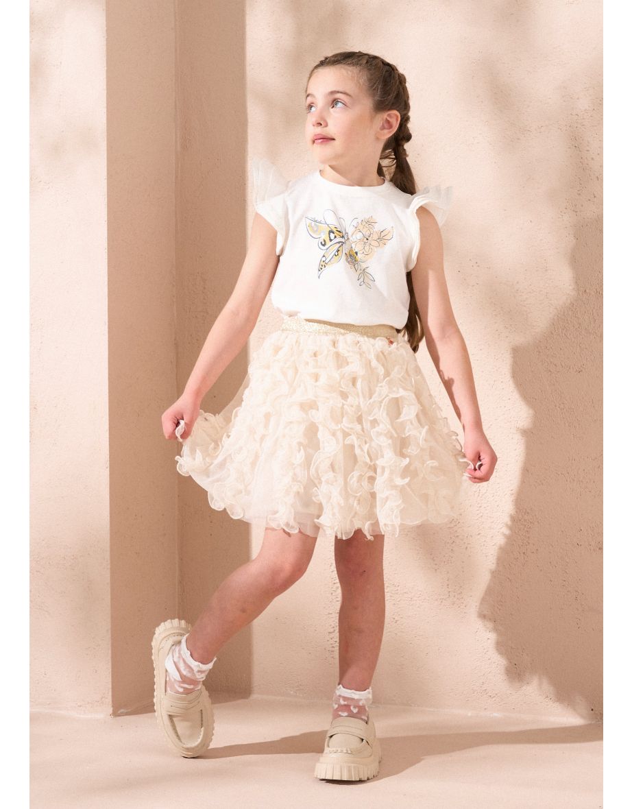 Shop Colette Pink Spiral Mesh Skirt Online in Oman VogaCloset