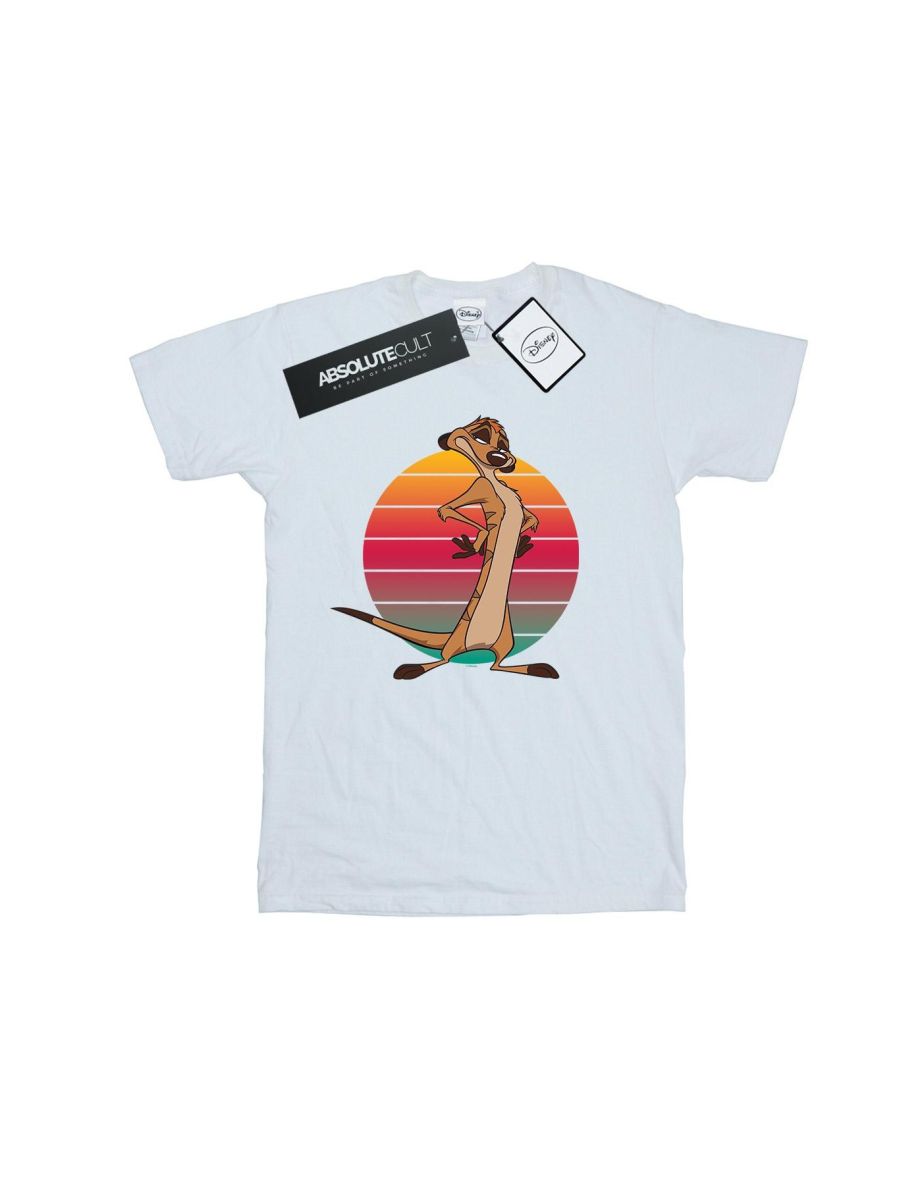 Disney Girls The Lion King Timon Sunset Cotton T-Shirt - White - 1