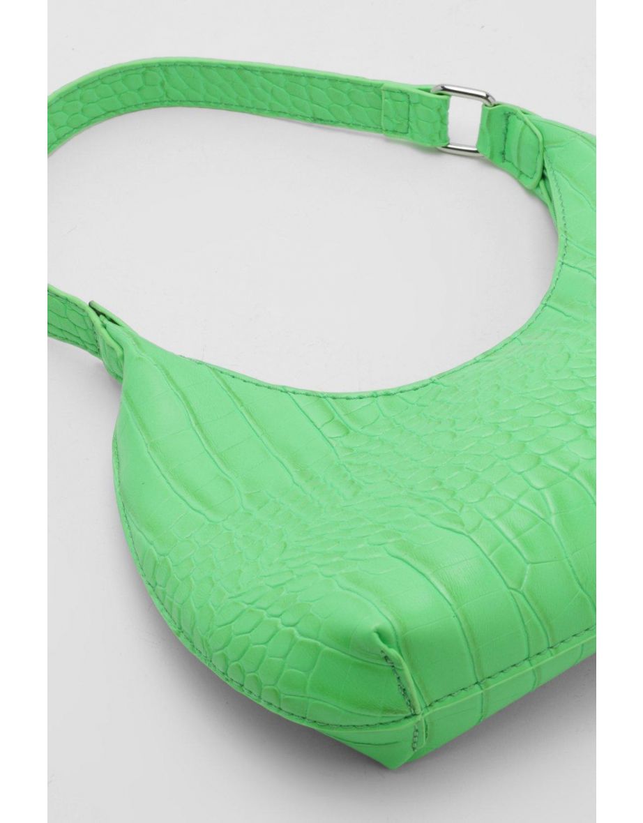 Croc Rounded Shoulder Bag - green - 2