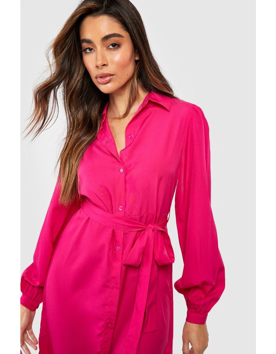The Midaxi Shirt Dress - hot pink - 3