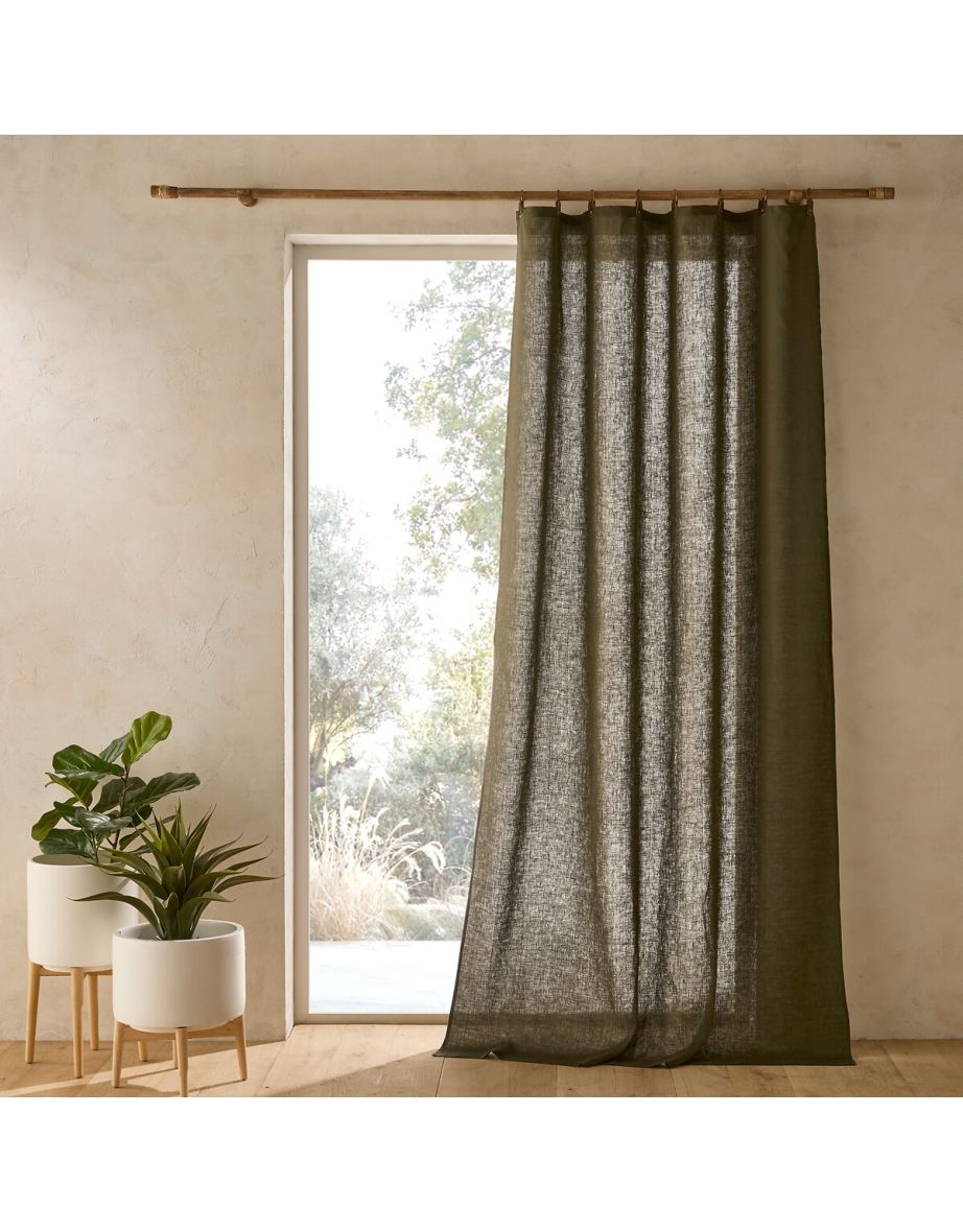 Private 100% Washed Linen Curtain with Loops