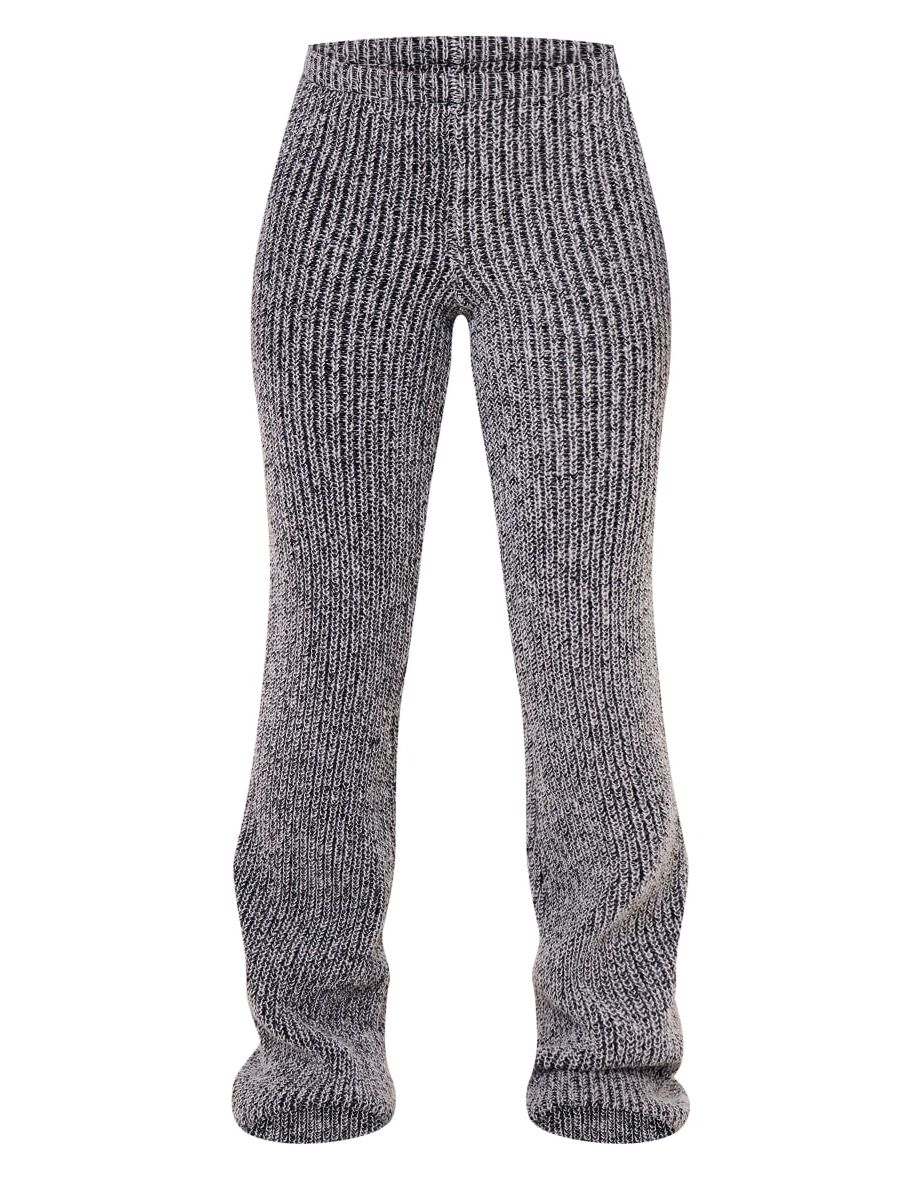 Grey Chunky Knit Cropped Jumper And Trousers - 4