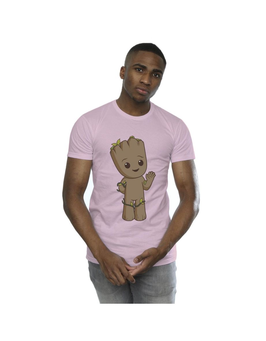 Marvel Mens I Am Groot Cute Groot T-Shirt - Baby Pink