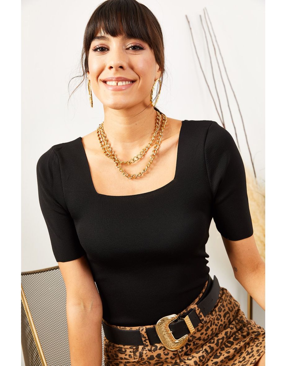 Blouse - Black - Slim fit - 4