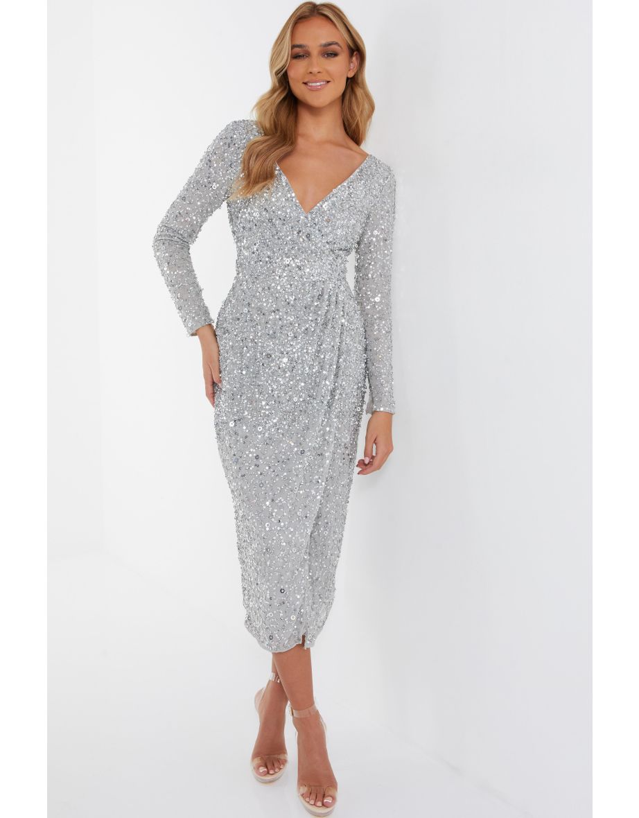 Quiz long sequin dress outlet