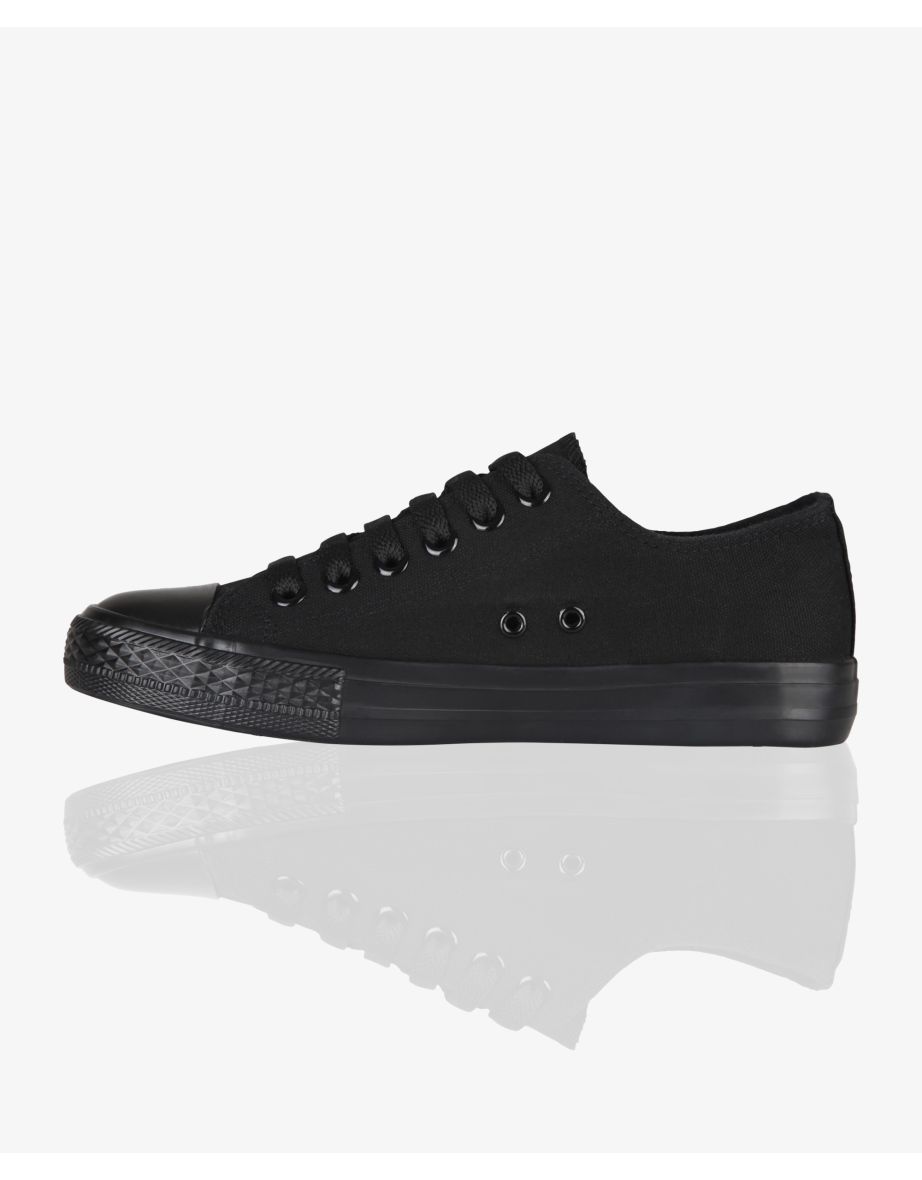 Plain Canvas Low Top Trainers - 4