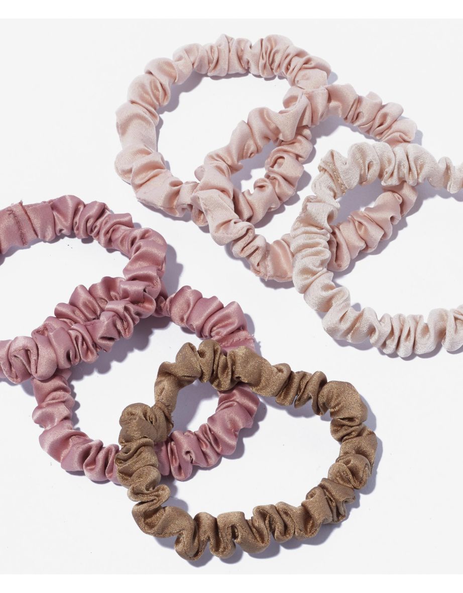 Ultra Petite Satin Scrunchies Terracotta 6pieces - 1