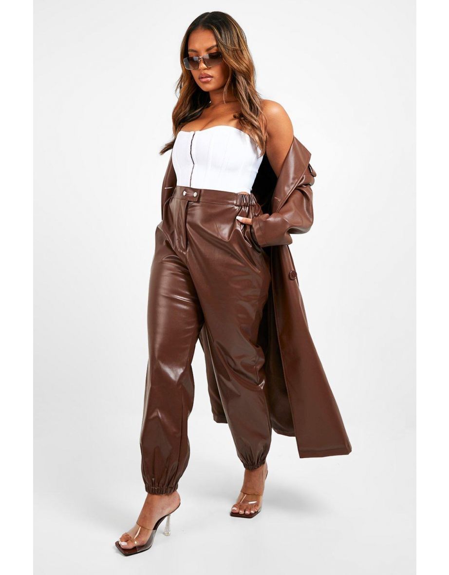 Leather cuffed sale trousers