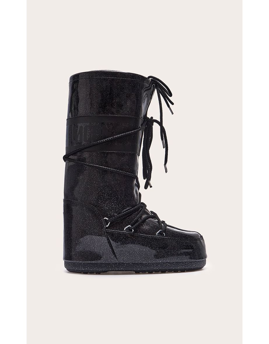 Black Moon Boot Icon Glitter
