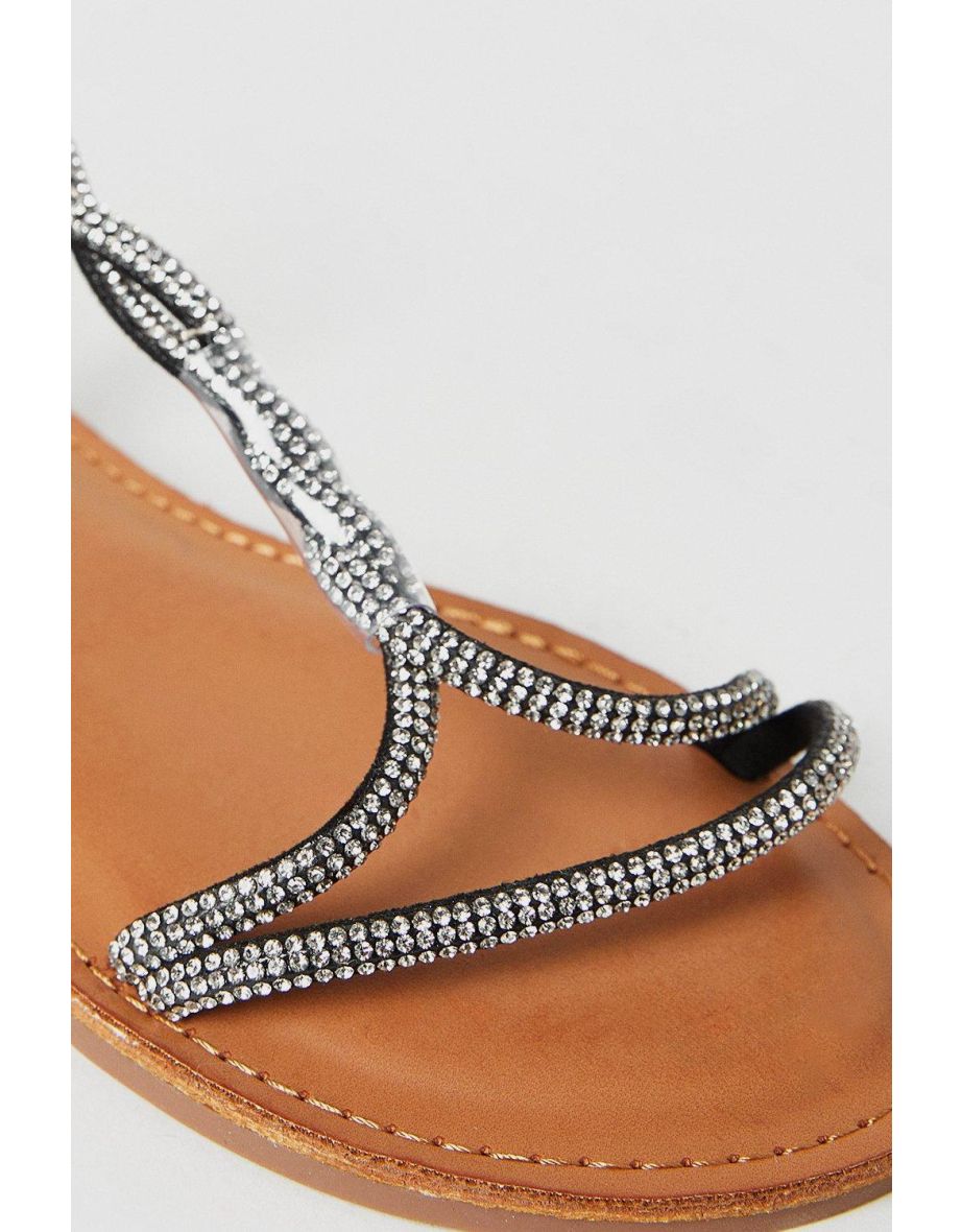 Francisco Diamante Twist Detail Flat Sandals - 3