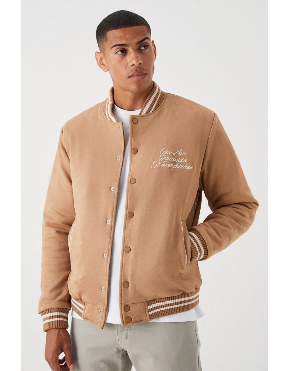 Suede Varsity Bomber - taupe